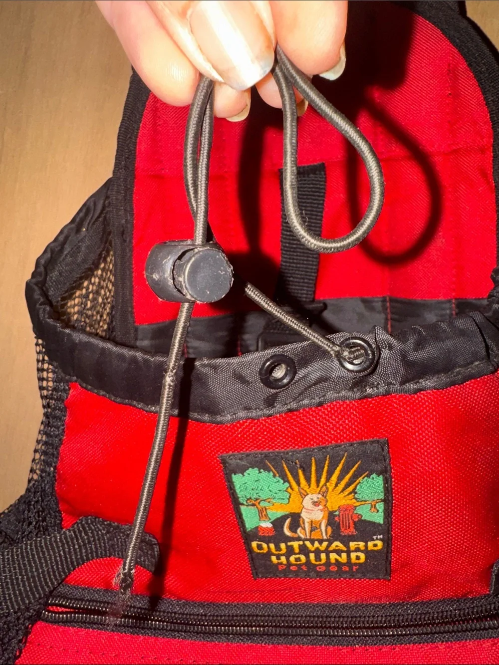 Outward Hound Red Pet Carrier Backpack Small. Flaw